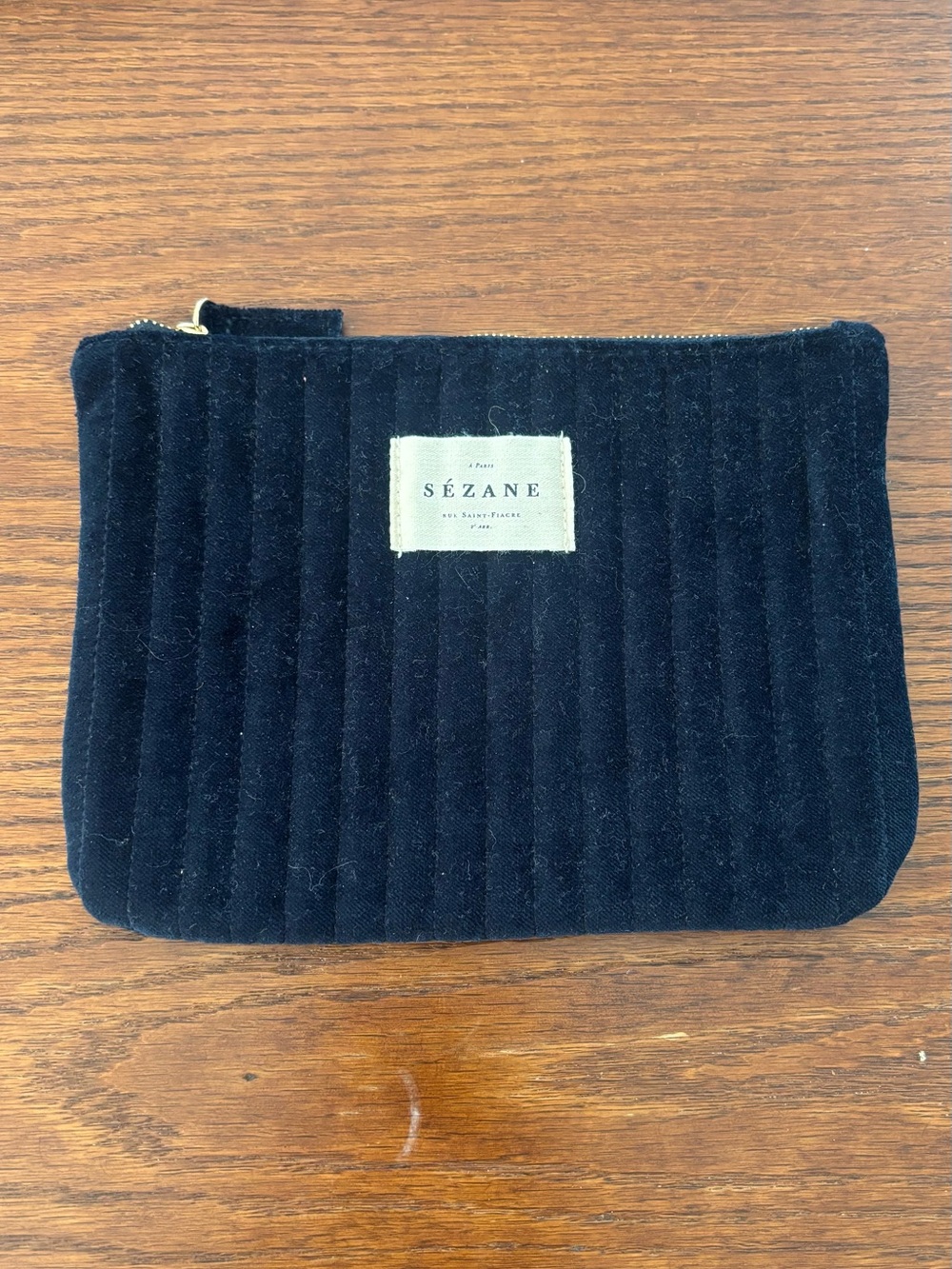 Sézane Navy Cosmetic Pouch - NEW